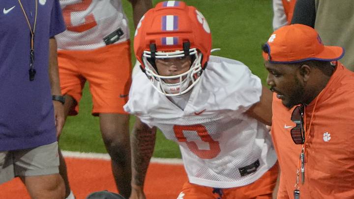 Clemson corner back Donovan Starr (0) during practice in the at the Allen N. Reeves Sports Complex in Clemson, S.C. Friday, August 7, 2026. Clemson corner back Donovan Starr (0) during practice in the at the Allen N. Reeves Sports Complex in Clemson, S.C. Friday, August 7, 2026.