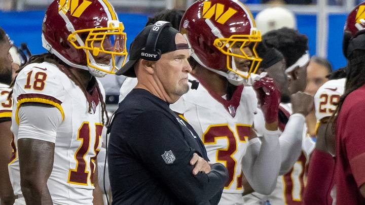 Aug 22, 2026; Detroit, Michigan, USA; Washington Commanders head coach Dan Quinn watches the action from the sidelines in the second quarter against the Detroit Lions at Ford Field. Mandatory Credit: David Reginek-Imagn Images Aug 22, 2026; Detroit, Michigan, USA; Washington Commanders head coach Dan Quinn watches the action from the sidelines in the second quarter against the Detroit Lions at Ford Field. Mandatory Credit: David Reginek-Imagn Images