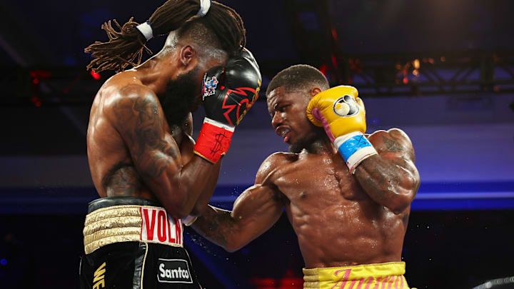 Austin Williams and Patrice Volny during their fight on the Matchroom Boxing card on March 15, 2025 at Caribe Royale in Orlando, Florida. 