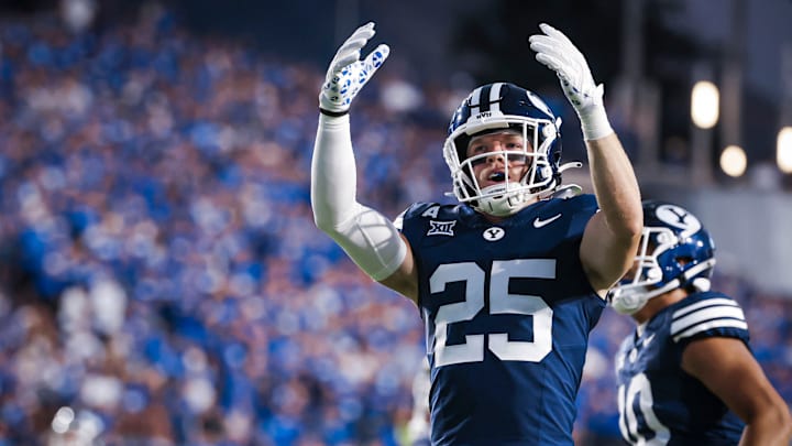 BYU safety Talan Alfrey against Portland State