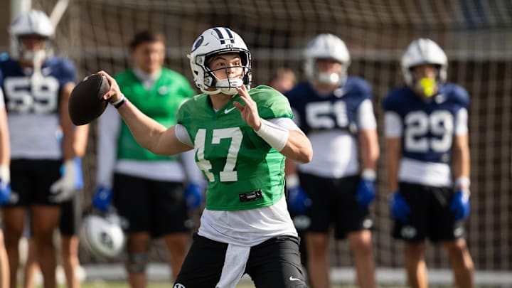 BYU quarterback Bear Bachmeier at BYU Spring Camp