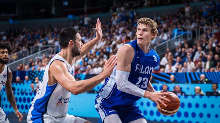 Lauri Markkanen in Finland vs. Greece, EuroBasket 2025. Lauri Markkanen in Finland vs. Greece, EuroBasket 2025.