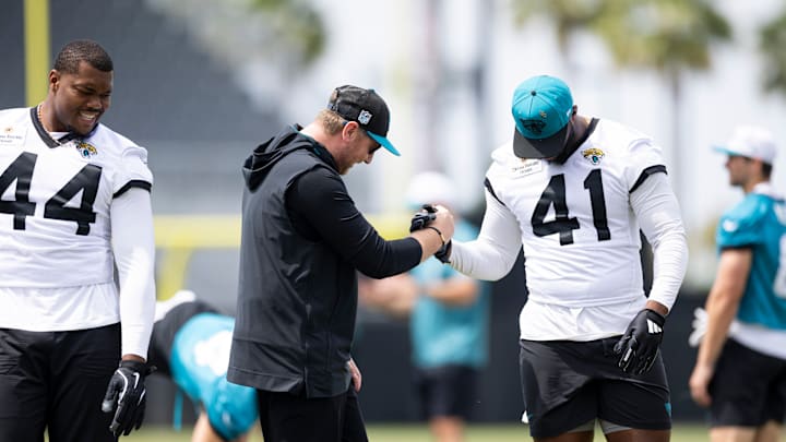 Liam Coen, Travon Walker and Josh Hines-Allen Liam Coen, Travon Walker and Josh Hines-Allen