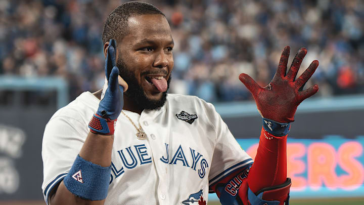 Vladdy Guerrero continued his hot postseason by getting on base three times in Game 1.