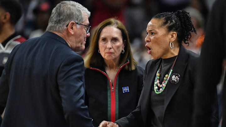 Geno Auriemma and Dawn Staley engaged in a postgame spat after South Carolina defeated UConn. Geno Auriemma and Dawn Staley engaged in a postgame spat after South Carolina defeated UConn.