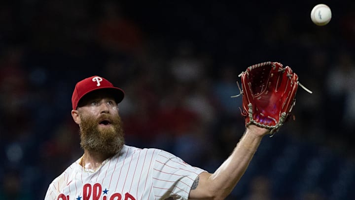 Sep 21, 2021; Philadelphia, Pennsylvania, USA; Philadelphia Phillies relief pitcher Archie Bradley should be picked up by the LA Angels.