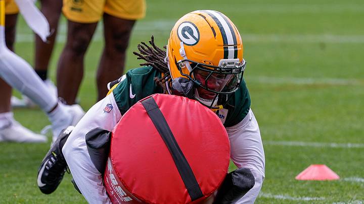 Green Bay Packers safety Javon Bullard (7) runs through a drill during practice on Wednesday, May 26, 2026, at Ray Nitschke Field in Ashwaubenon, Wis. 
Tork Mason/USA TODAY NETWORK-Wisconsin