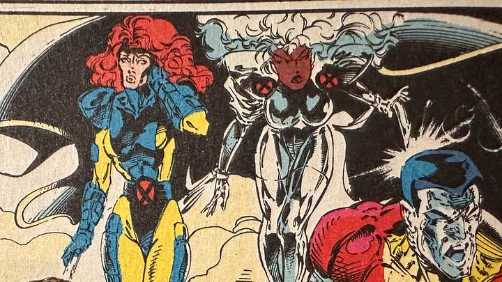 X-Men including Jean Grey, Storm, and Colossus are shown in this picture from the 1993 Uncanny X-Men Marvel comic book, "Going Through the Motions." Credits include: Writer, Scott Lobdell; Editor, Bob Harras; Editor in Chief, Tom DeFalco & Special Guest Artist, Richard Bennett. From Stan Lee Presents The Uncanny X-Men, Vol. 1, No. 303, August, 1993. X-Men including Jean Grey, Storm, and Colossus are shown in this picture from the 1993 Uncanny X-Men Marvel comic book, "Going Through the Motions." Credits include: Writer, Scott Lobdell; Editor, Bob Harras; Editor in Chief, Tom DeFalco & Special Guest Artist, Richard Bennett. From Stan Lee Presents The Uncanny X-Men, Vol. 1, No. 303, August, 1993.