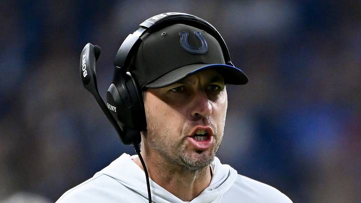 Indianapolis Colts head coach Shane Steichen reacts after a play