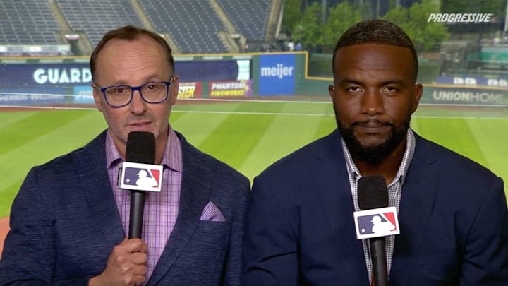 Twins announcers Cory Provus and Denard Span after Minnesota's 4-3 loss in Cleveland.