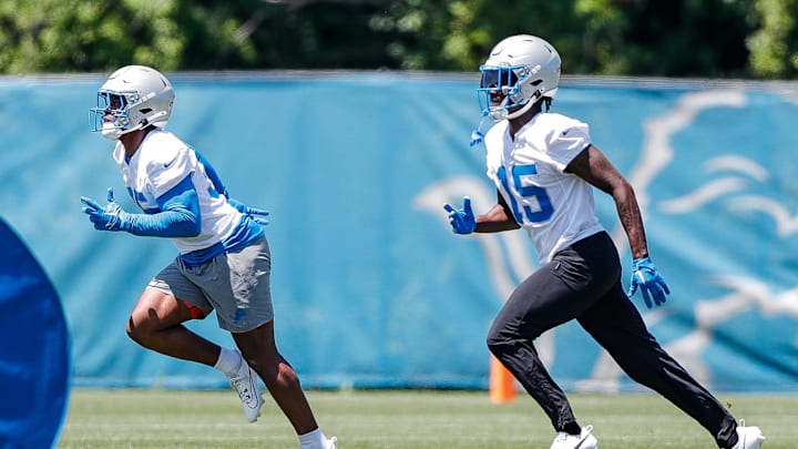 Detroit Lions cornerback Ennis Rakestraw Jr. (15).