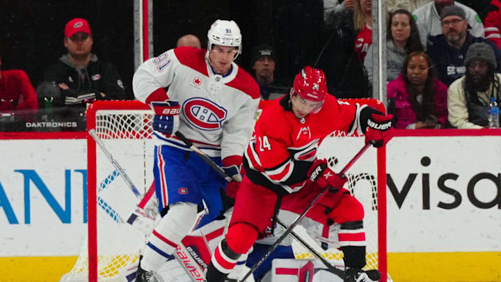 Dec 28, 2023; Raleigh, North Carolina, USA; Montreal Canadiens Sean Monahan