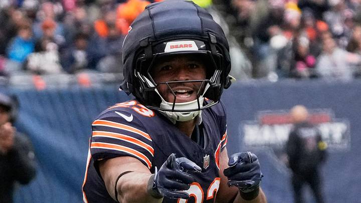 Chicago Bears running back Roschon Johnson. Chicago Bears running back Roschon Johnson.