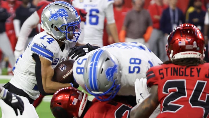 Detroit Lions wide receiver Amon-Ra St. Brown (14). Detroit Lions wide receiver Amon-Ra St. Brown (14).