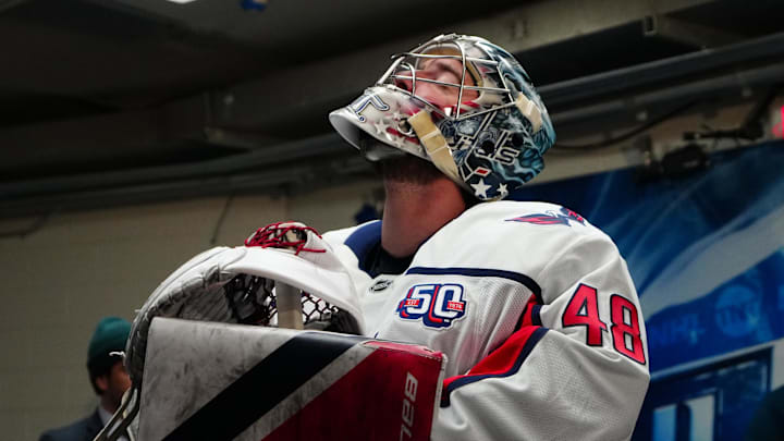 Logan Thompson, Washington Capitals Mandatory Credit: James Guillory-Imagn Images
