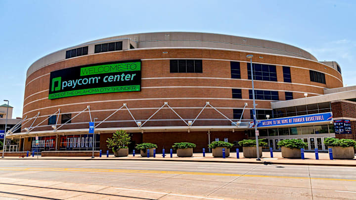 The new Paycom Center logo is shown Tuesday on the downtown Oklahoma City arena. Paycom now has the arena's new naming rights agreement.
PHOTO FOR JUMP PAGE The new Paycom Center logo is shown Tuesday on the downtown Oklahoma City arena. Paycom now has the arena's new naming rights agreement.
PHOTO FOR JUMP PAGE