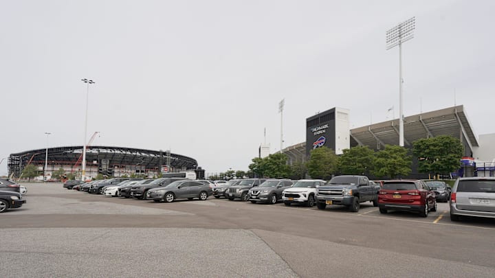 The new stadium for the Buffalo Bills is being built across the road from the current Highmark Stadium.