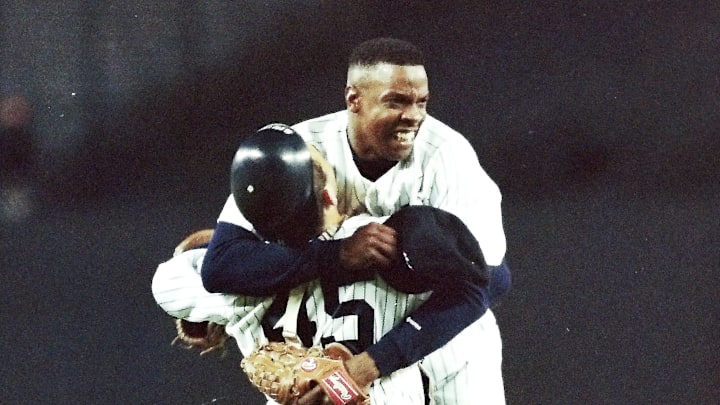 New York Yankees Dwight Gooden pitched a no-hitter against the Seattle Mariners at Yankee Stadium on May 14, 1996. New York Yankees Dwight Gooden pitched a no-hitter against the Seattle Mariners at Yankee Stadium on May 14, 1996.