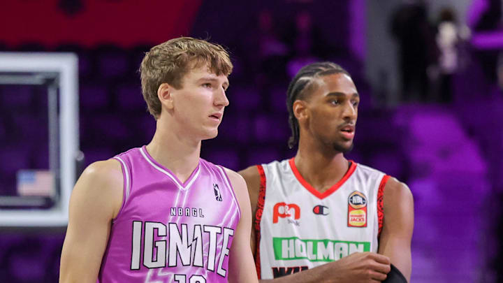 Matas Buzelis, G League Ignite (left); Alex Sarr, Perth Wildcats
