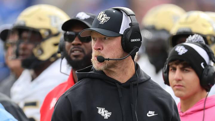 Nov 29, 2025; Provo, Utah, USA; UCF Knights head coach Scott Frost watches play against the BYU Cougars during the second half at LaVell Edwards Stadium. Mandatory Credit: Rob Gray-Imagn Images Nov 29, 2025; Provo, Utah, USA; UCF Knights head coach Scott Frost watches play against the BYU Cougars during the second half at LaVell Edwards Stadium. Mandatory Credit: Rob Gray-Imagn Images