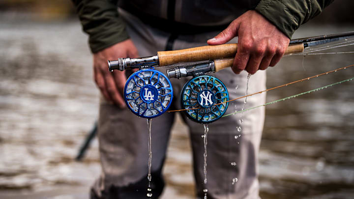 LA Dodgers and the NY Yankees fly fishing reels that would make for a great fly fishing gift for Father's Day.