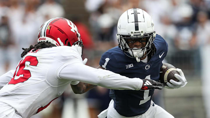 Oct 28, 2023; University Park, Pennsylvania, USA; Penn State Nittany Lions wide receiver KeAndre