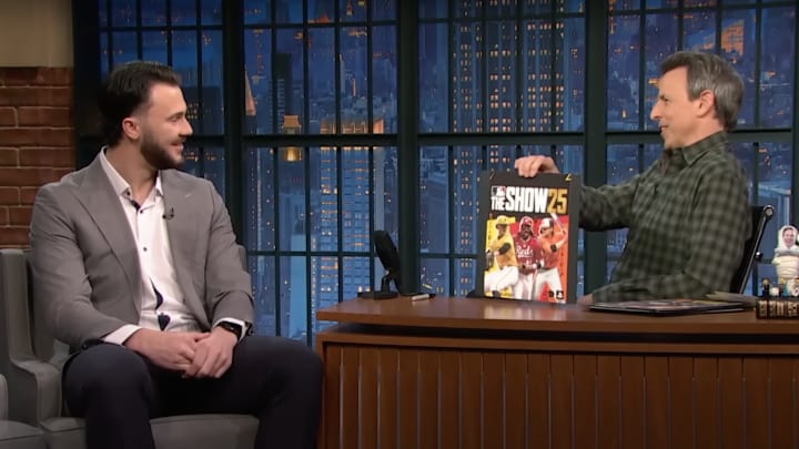 Paul Skenes banters with late night host Seth Meyers. 
