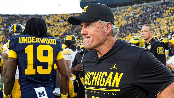 Michigan head coach Kyle Whittingham reacts to 20-19 loss to Iowa at Michigan Stadium in Ann Arbor on Saturday, Sept. 26, 2026. Michigan head coach Kyle Whittingham reacts to 20-19 loss to Iowa at Michigan Stadium in Ann Arbor on Saturday, Sept. 26, 2026.