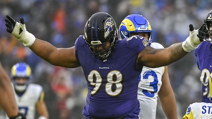 Baltimore Ravens defensive tackle Travis Jones Baltimore Ravens defensive tackle Travis Jones