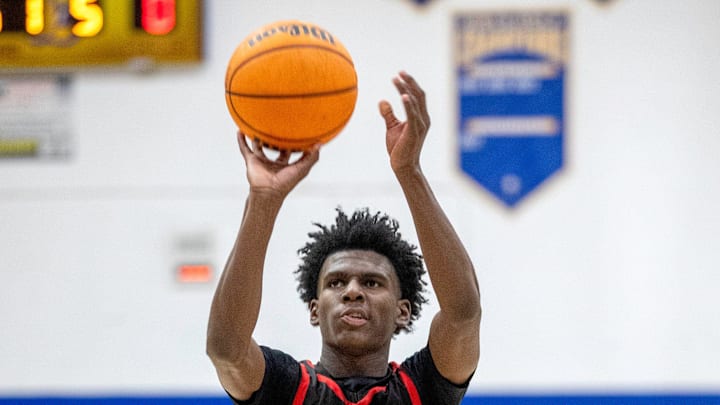 Victory Christian's Quinton Wilson shoots a free throw against Auburndale on Thursday night in the Tracy McGrady Gymnasium.