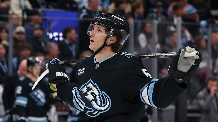 Utah Mammoth defenseman John Marino reacts after a play against the Anaheim Ducks during the third period at Delta Center. Mandatory Credit: Rob Gray-Imagn Images Utah Mammoth defenseman John Marino reacts after a play against the Anaheim Ducks during the third period at Delta Center. Mandatory Credit: Rob Gray-Imagn Images