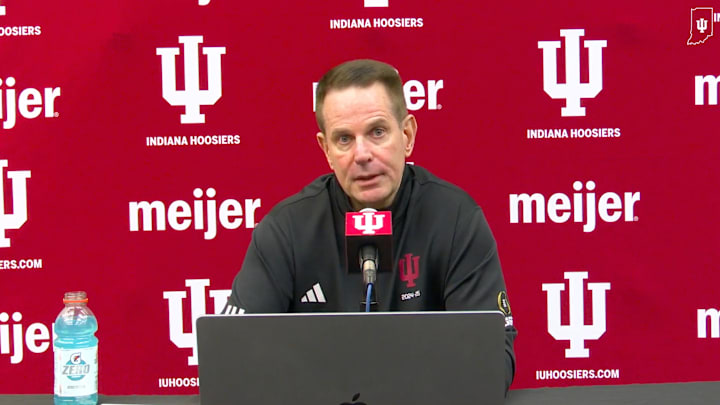 Indiana football coach Curt Cignetti speaks Wednesday at Memorial Stadium. Indiana football coach Curt Cignetti speaks Wednesday at Memorial Stadium.