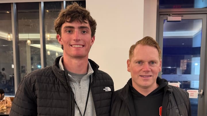 Dax Labrum and Cornell head coach  Dan Swanstrom 