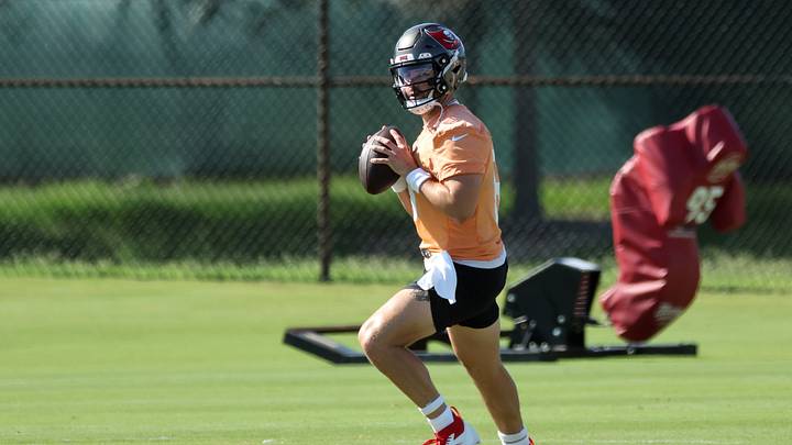 Jun 11, 2025; Tampa, FL, USA; Tampa Bay Buccaneers quarterback Baker Mayfield (6) works out at One Buc Place. Mandatory Credit: Kim Klement Neitzel-Imagn Images Jun 11, 2025; Tampa, FL, USA; Tampa Bay Buccaneers quarterback Baker Mayfield (6) works out at One Buc Place. Mandatory Credit: Kim Klement Neitzel-Imagn Images
