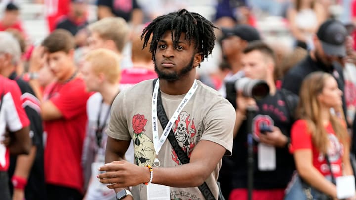Sep 3, 2022; Columbus, Ohio, USA; Ohio State Buckeye recruit DB Cedrick Hawkins (2023) before the