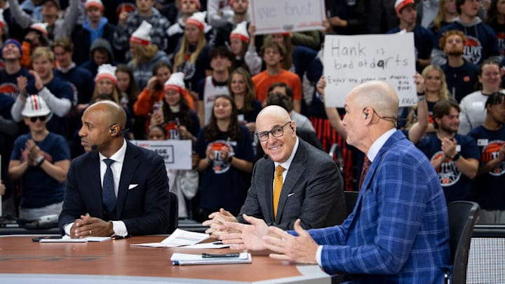 Announcers Jay Williams, from left, Seth Greenberg and Jay Bilas talk during ESPN GameDay at Neville Arena in Auburn, Ala., on Saturday, Jan. 25, 2025. Announcers Jay Williams, from left, Seth Greenberg and Jay Bilas talk during ESPN GameDay at Neville Arena in Auburn, Ala., on Saturday, Jan. 25, 2025.
