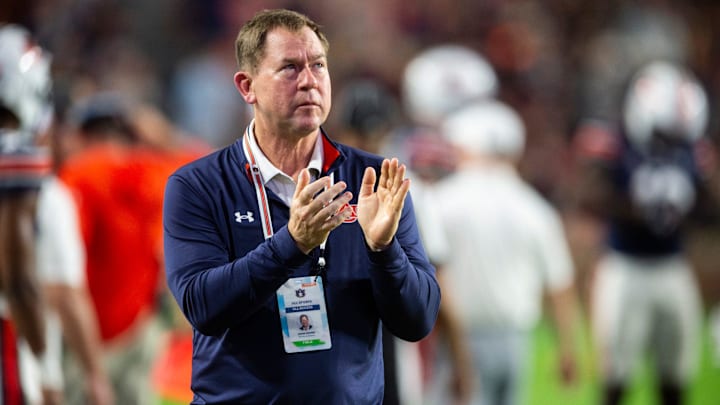 Auburn Athletic Director John Cohen watches on as Auburn Tigers take on New Mexico Lobos at Jordan-Hare Stadium in Auburn, Ala., on Saturday, Sept. 14, 2024. Auburn Tigers defeated New Mexico Lobos 45-19.