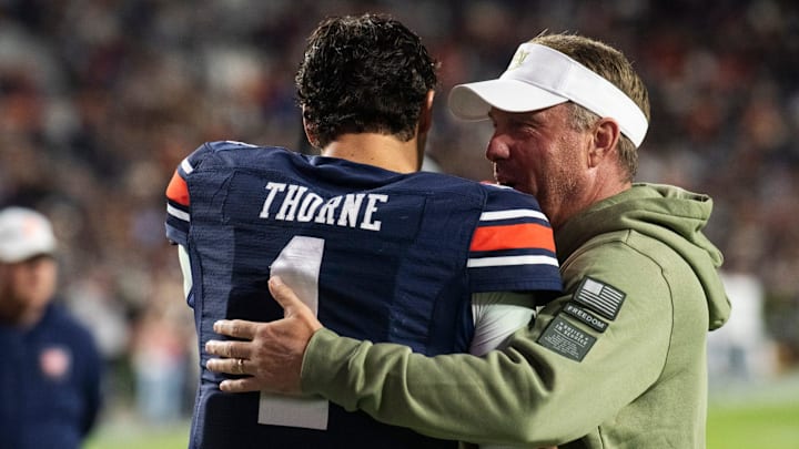 Auburn Tigers head coach Hugh Freeze and quarterback Payton Thorne hope to extend the season one game by beating Alabama.