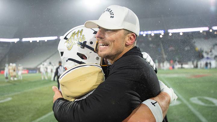 Moody head coach Jake Ganus celebrates victory with his players during the AHSAA Class 5A state championship game at Protective Stadium in Birmingham, Ala. on Thursday, Dec. 4, 2025. Moody defeated Vigor 25-0. Moody head coach Jake Ganus celebrates victory with his players during the AHSAA Class 5A state championship game at Protective Stadium in Birmingham, Ala. on Thursday, Dec. 4, 2025. Moody defeated Vigor 25-0.