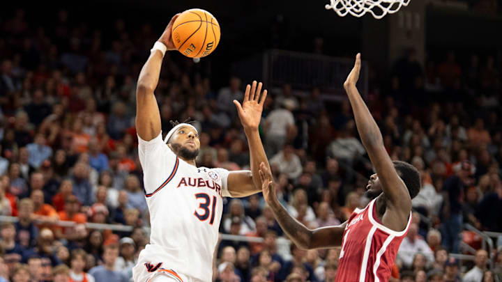 Auburn forward Chaney Johnson goes up for a layup against Oklahoma earlier this month.