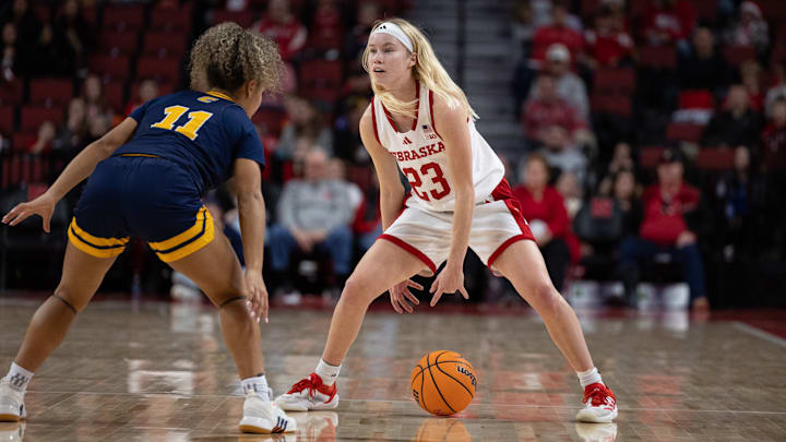 Nebraska guard Britt Prince handles the ball against Chattanooga. Nebraska guard Britt Prince handles the ball against Chattanooga.