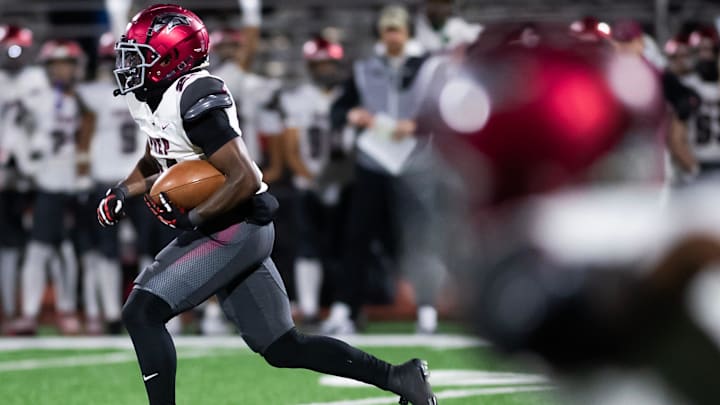 Khyan Billups of St. Joseph's Prep (PA) takes off for an 80-yard touchdown run on the first play from scrimmage in the 2024 PIAA Class 6A football championship game against Central Catholic at Cumberland Valley High School. The North Philadelphia-based high school recently received a generous $74 million donation from a Class of 1970 alum.