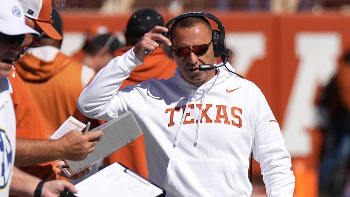 Texas Longhorns Head Coach Steve Sarkisian during the first half against the Florida Gators at Darrell K Royal-Texas Memorial Stadium. Texas Longhorns Head Coach Steve Sarkisian during the first half against the Florida Gators at Darrell K Royal-Texas Memorial Stadium.