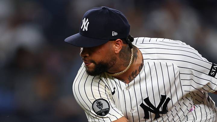 Sep 10, 2026; Bronx, New York, USA; New York Yankees pitcher Luis Gil (81) pitches against the Colorado Rockies during the eighth inning at Yankee Stadium. Mandatory Credit: Vincent Carchietta-Imagn Images Sep 10, 2026; Bronx, New York, USA; New York Yankees pitcher Luis Gil (81) pitches against the Colorado Rockies during the eighth inning at Yankee Stadium. Mandatory Credit: Vincent Carchietta-Imagn Images
