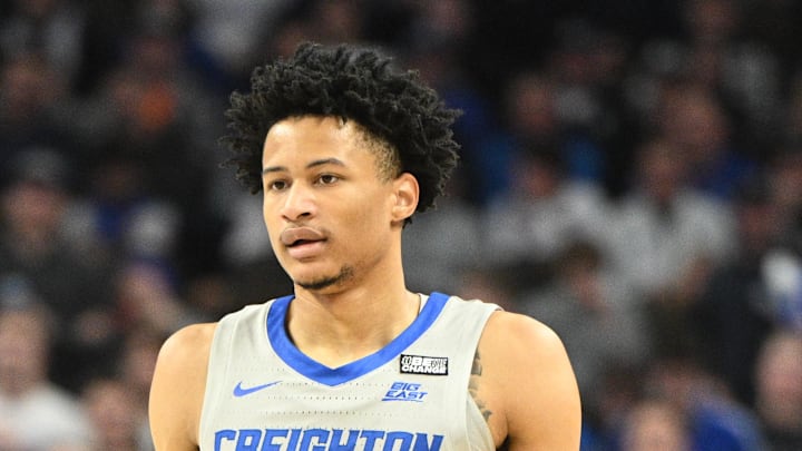 Dec 20, 2023; Omaha, Nebraska, USA;  Creighton Bluejays guard Trey Alexander (23) dribbles against