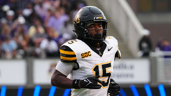 Appalachian State Mountaineers wide receiver Makai Jackson (15) against East Carolina at Dowdy-Ficklen Stadium. 