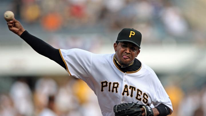 Apr 5, 2010; Pittsburgh, PA, USA; Pittsburgh Pirates closing pitcher Octavio Dotel (29) delivers a pitch in the ninth inning against the Los Angeles Dodgers at PNC Park in Pittsburgh, PA. The Pirates won the game, 11-5. Mandatory Credit: Jason Bridge-Imagn Images Apr 5, 2010; Pittsburgh, PA, USA; Pittsburgh Pirates closing pitcher Octavio Dotel (29) delivers a pitch in the ninth inning against the Los Angeles Dodgers at PNC Park in Pittsburgh, PA. The Pirates won the game, 11-5. Mandatory Credit: Jason Bridge-Imagn Images