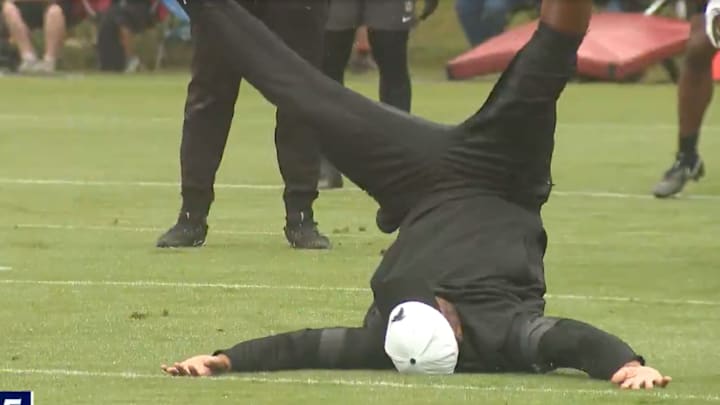 Falcons coach Raheem Morris did not have much luck in press coverage against Drake London.