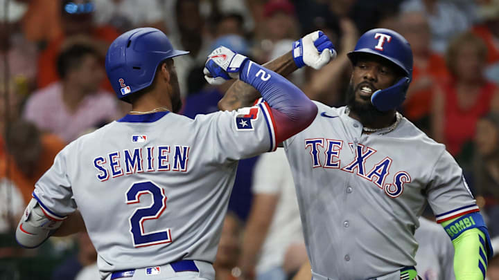 Marcus Semien matches up optimally against the Athletics staff on Monday, so we're looking at his bases prop.