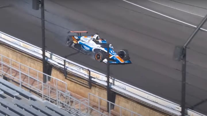Kyle Larson has crashed during the second day of Indianapolis 500 Open Testing from Indianapolis Motor Speedway.